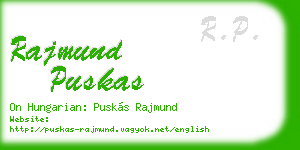 rajmund puskas business card